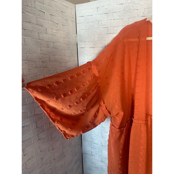 Cato women’s cardigan cover-up sheer orange feminine fall Fairycore plus size - Picture 3 of 12
